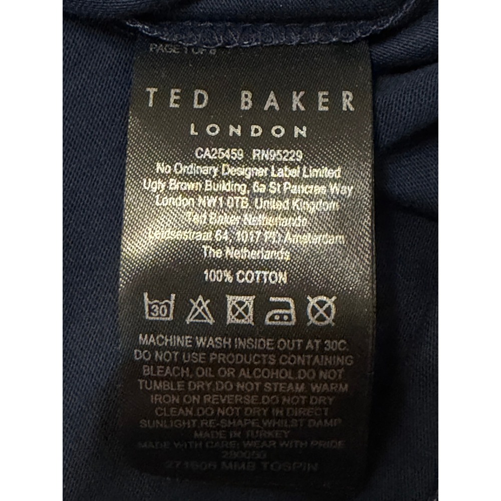 Ted Baker London Mens Tospin Floral AOP T-Shirt Navy Blue Size 7/XXL New - Picture 7 of 8